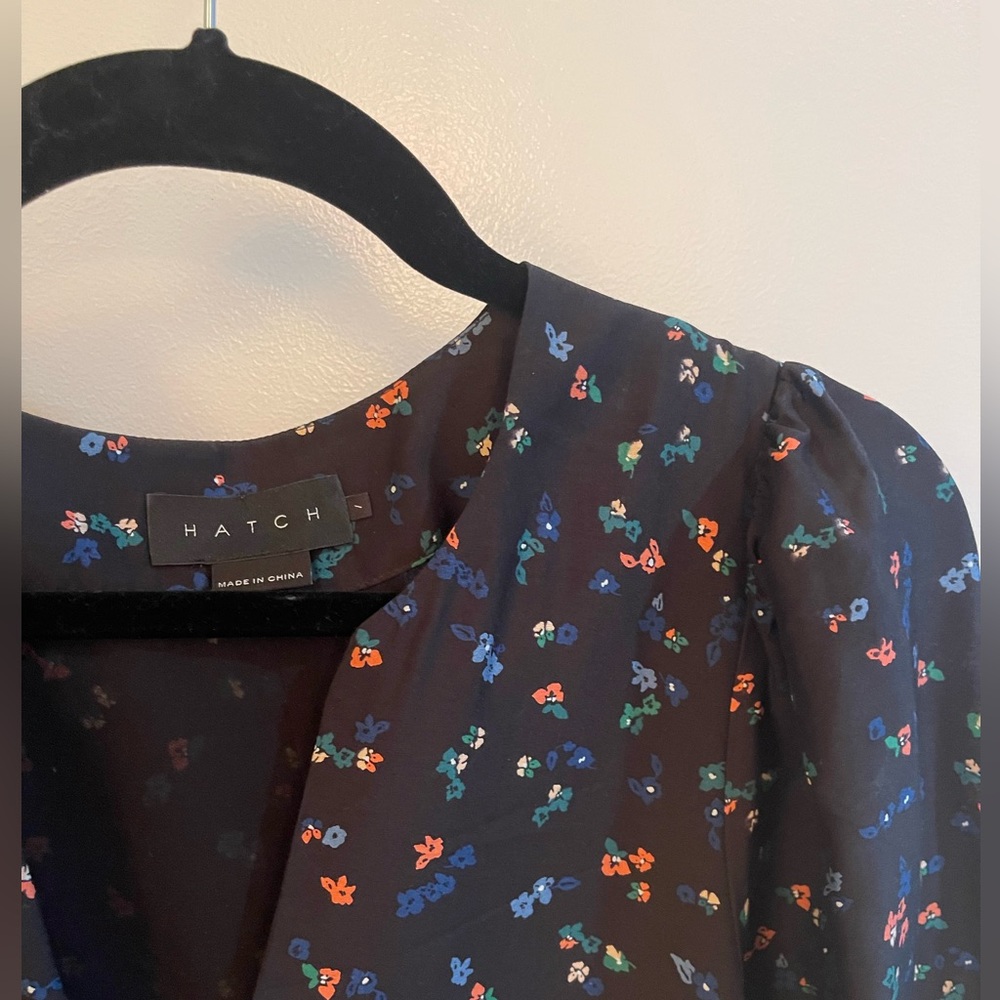 Hatch Maternity Black Mini Floral Dress